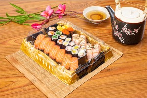 GLD-25-20 18Rolls Sushi container with lid/sushi tray with lid