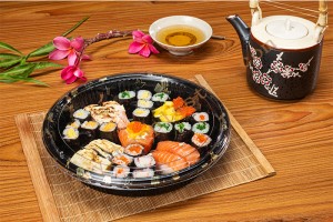 Round GLD3-2020CB2 Sushi plastic container/plastic container for sushi