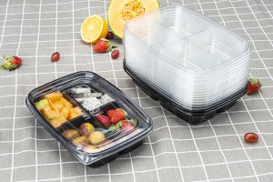 GLD-165B4（black）Fruit and vegetable box, salad, fruit cut, packing box, supermarket, food grade raw material