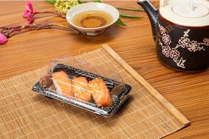 3 Rolls GLD3-00A Sushi plastic container/sushi tray with lid