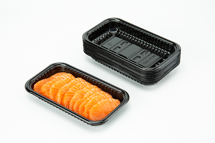 Discount Price Transparent Fruit Tray With Lid And Dip Cup Manufacturer – GLD-1710（black）Tray MAP/Supermarket seafood special fresh tray – Yihao