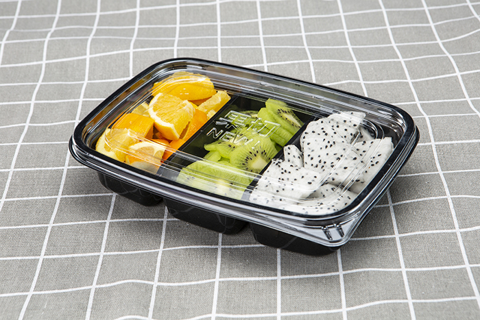 Discountable price Fruit Platter Plate – 3-compartment Fruit and vegetable box, salad, fruit cut, packing box, supermarket, food grade raw material, pet sealed manufacturer’s package 165B3 &...