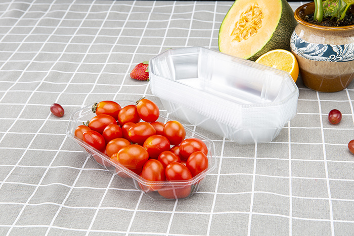 GLD-TP21-11 New disposable pet transparent color plastic fruit and vegetable boat type tray mango packing box/thermoform blister packaging