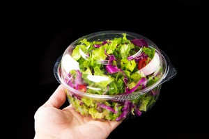 500g GLD-24DL Round 800ml vegetable salad clamshell containers/salad clamshell packaging