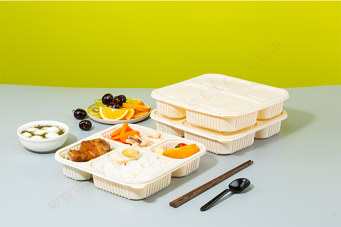 2020 Good Quality Compostable Takeaway Boxes – GLD-M458E Cornstarch food containers/biodegradable Bento Box – Yihao