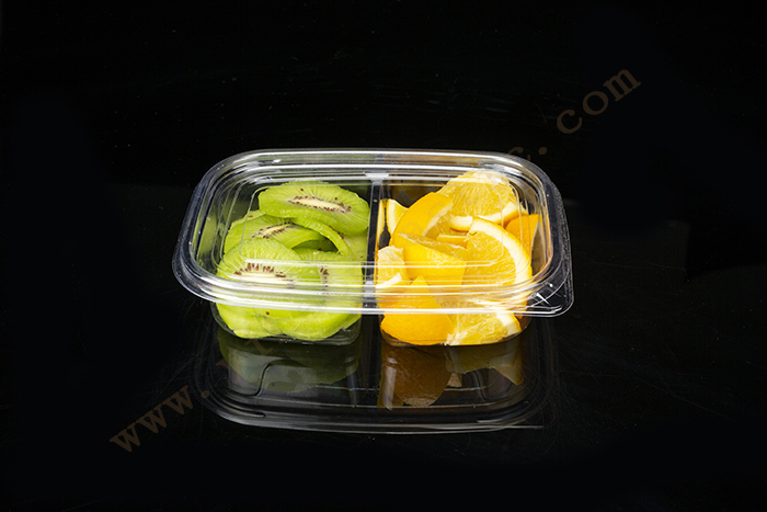 350G GLD-135B2 2 compartment clear Salad Container manufacturer