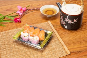 4Rolls GLD3-04C Sushi plastic container/plastic container for sushi