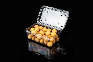 400G GLD-400M Disposable clear blister plastic container with hinged lid 400m/Plastic Fruit Container