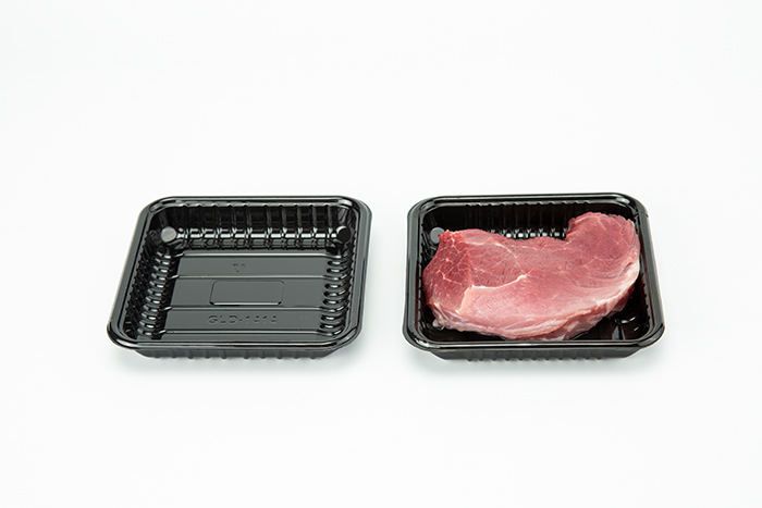 GLD-1414（black）Thermoformed trays for food packaging/Refrigerated fresh pork packaging tray